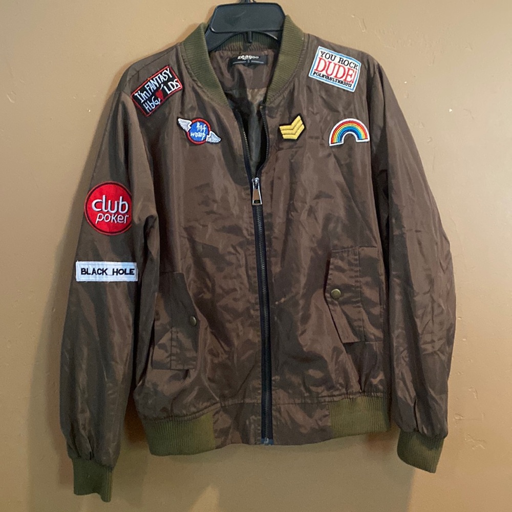 Zeagoo Bomber Jacket with Cute Patches 🦜 Size Small
